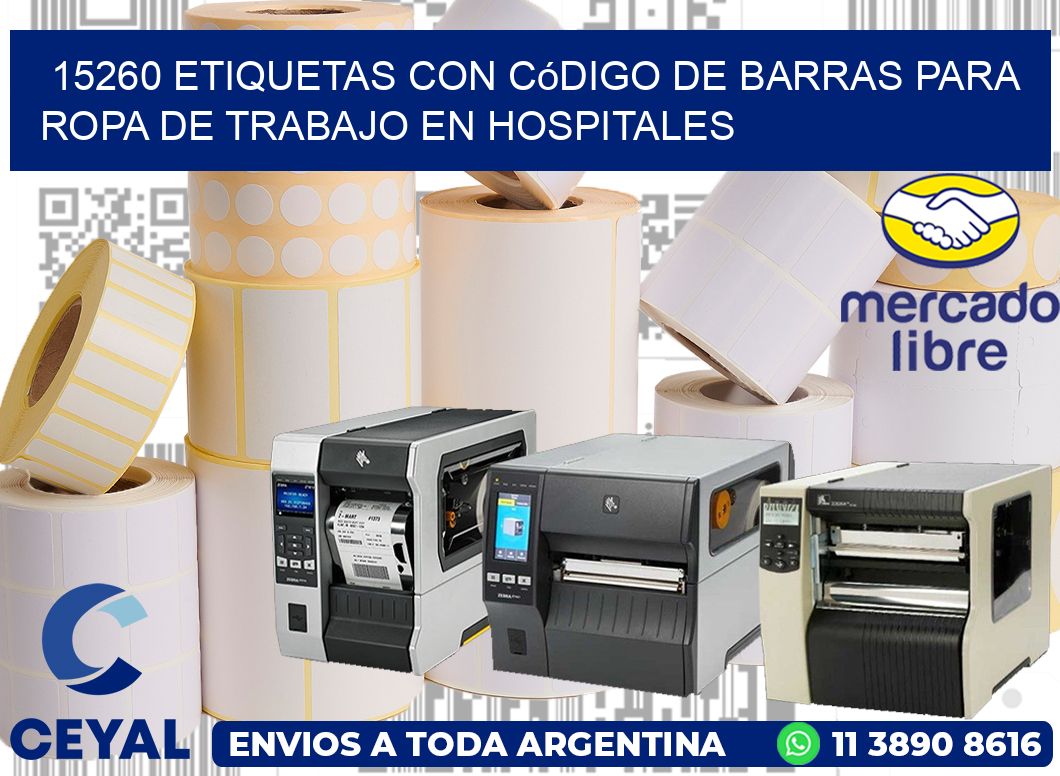 15260 Etiquetas con código de barras para ropa de trabajo en hospitales