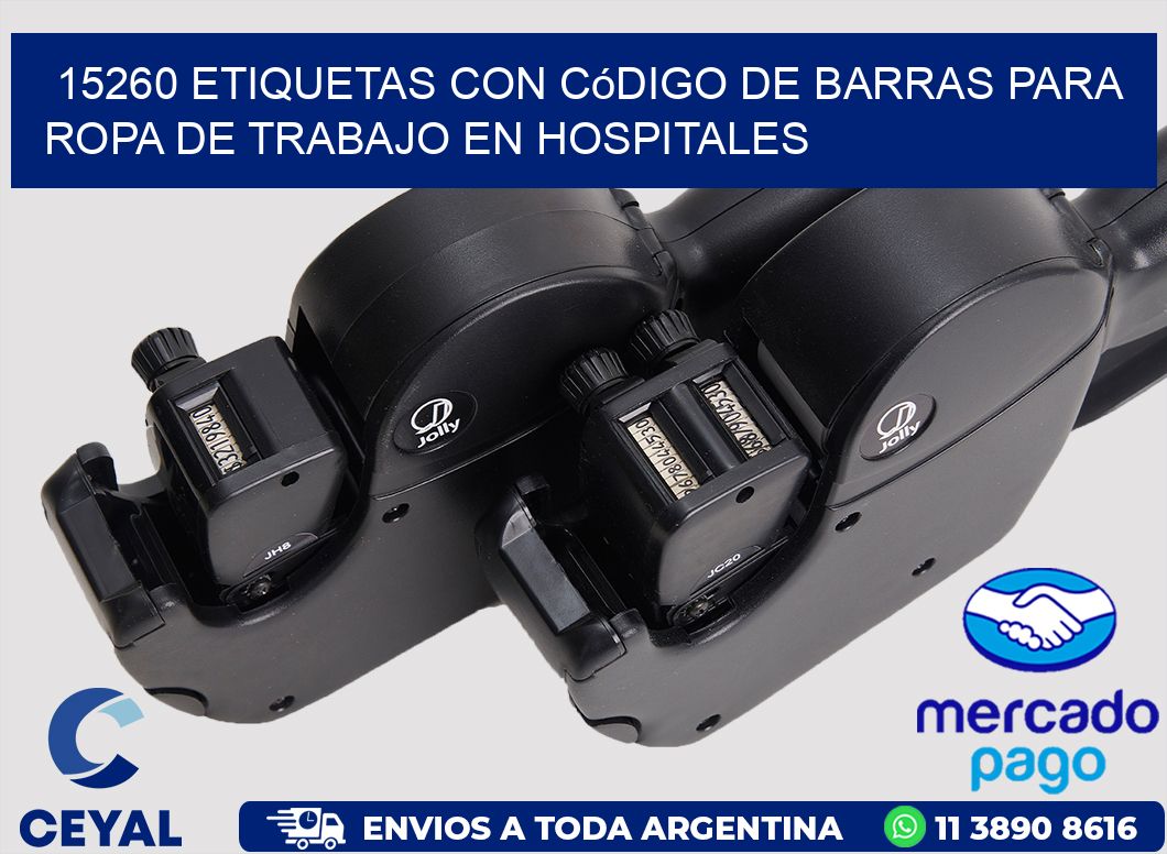 15260 Etiquetas con código de barras para ropa de trabajo en hospitales