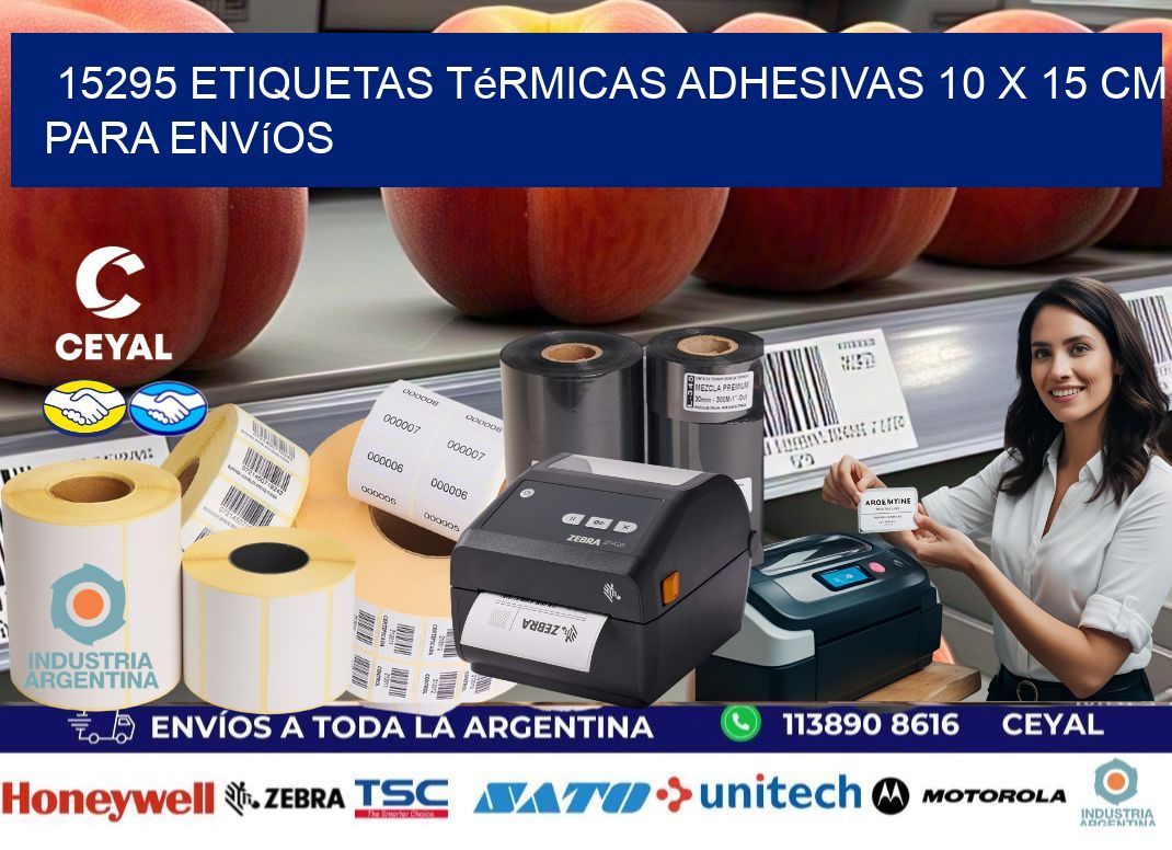 15295 Etiquetas Térmicas Adhesivas 10 x 15 cm para Envíos