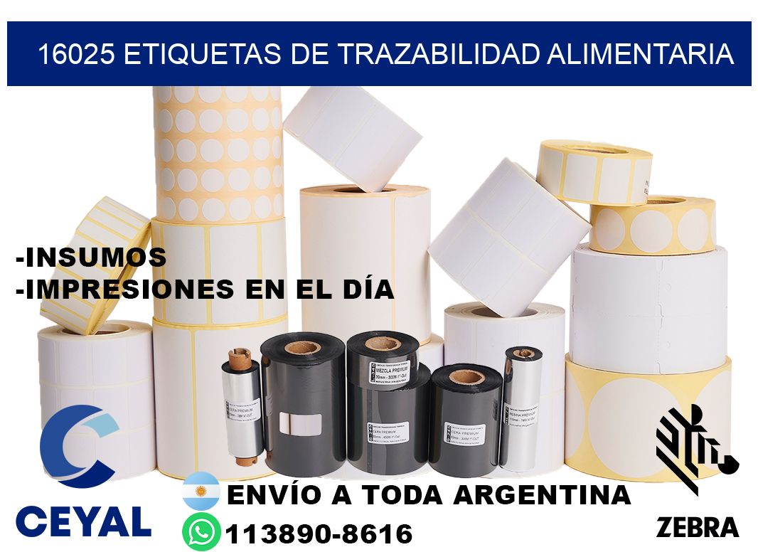 16025 Etiquetas de trazabilidad alimentaria