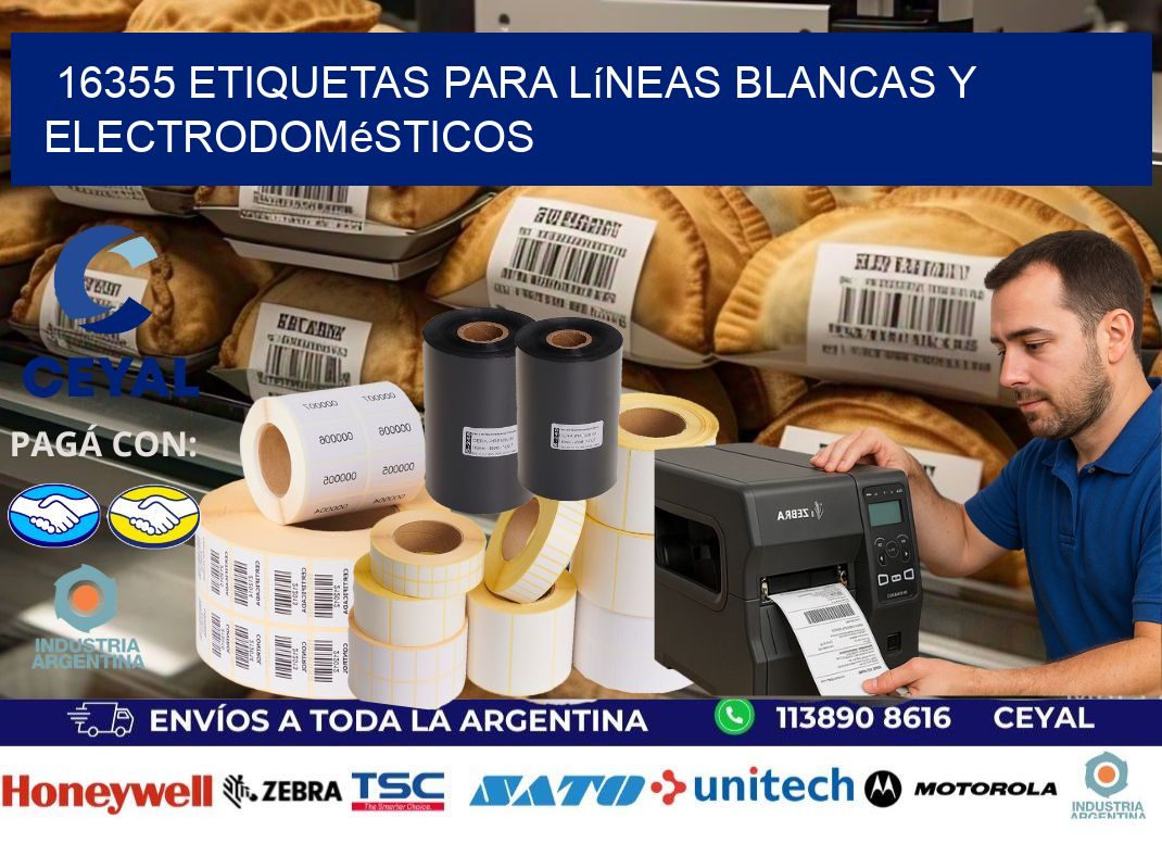 16355 Etiquetas para líneas blancas y electrodomésticos