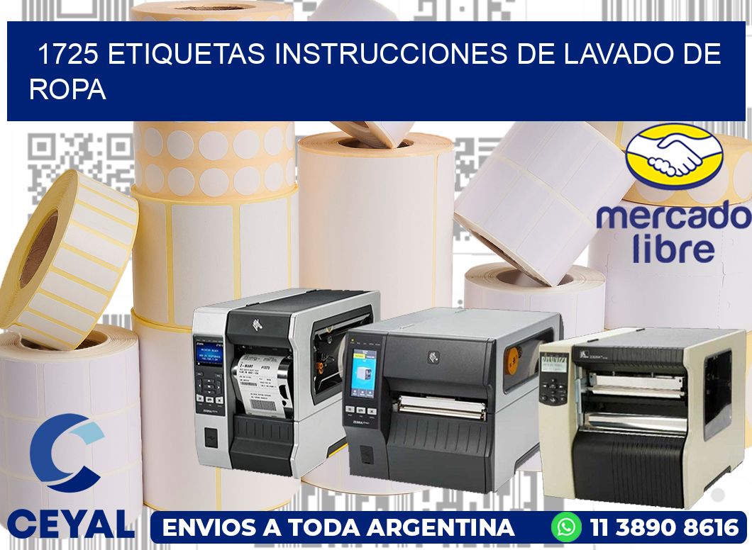 1725 etiquetas instrucciones de lavado de ropa