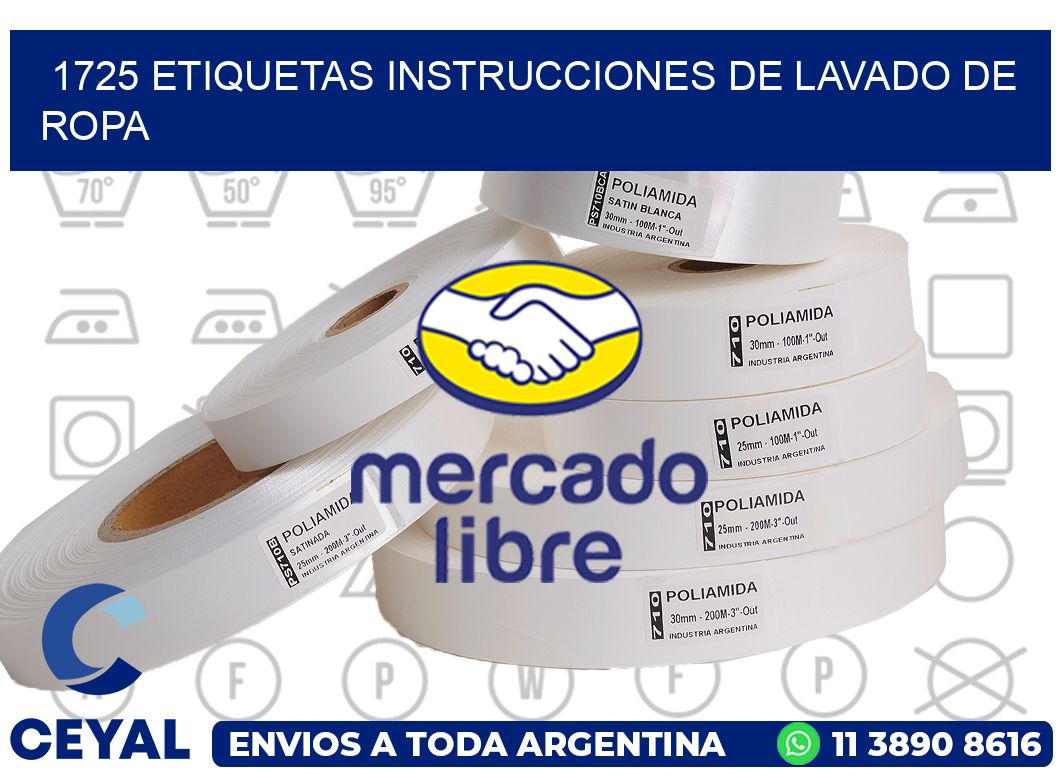 1725 etiquetas instrucciones de lavado de ropa