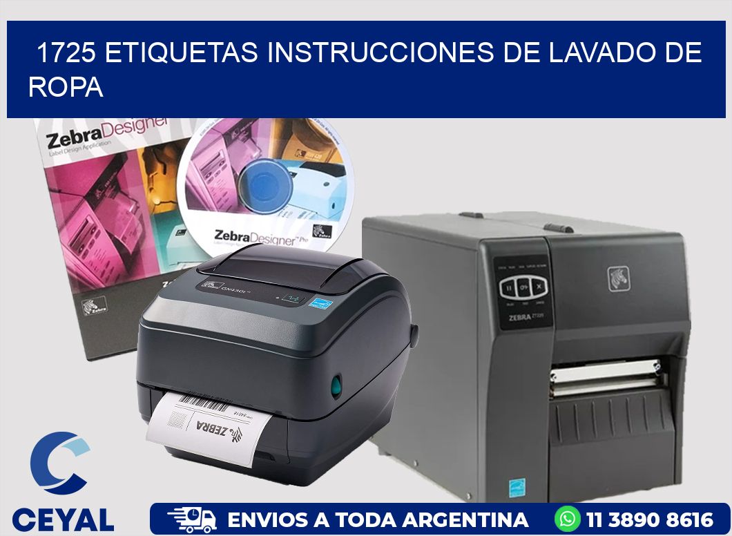 1725 etiquetas instrucciones de lavado de ropa