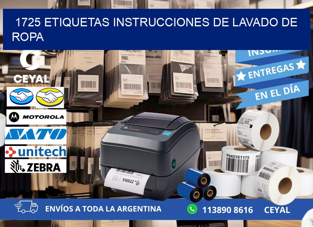 1725 etiquetas instrucciones de lavado de ropa