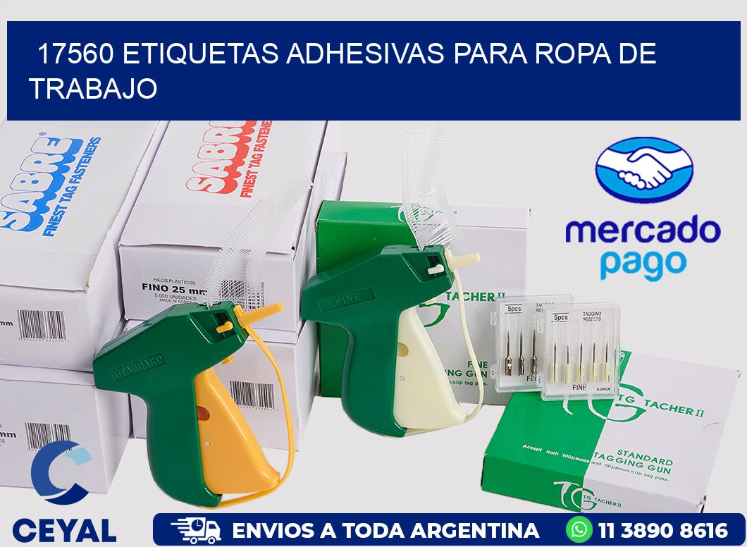 17560 Etiquetas adhesivas para ropa de trabajo