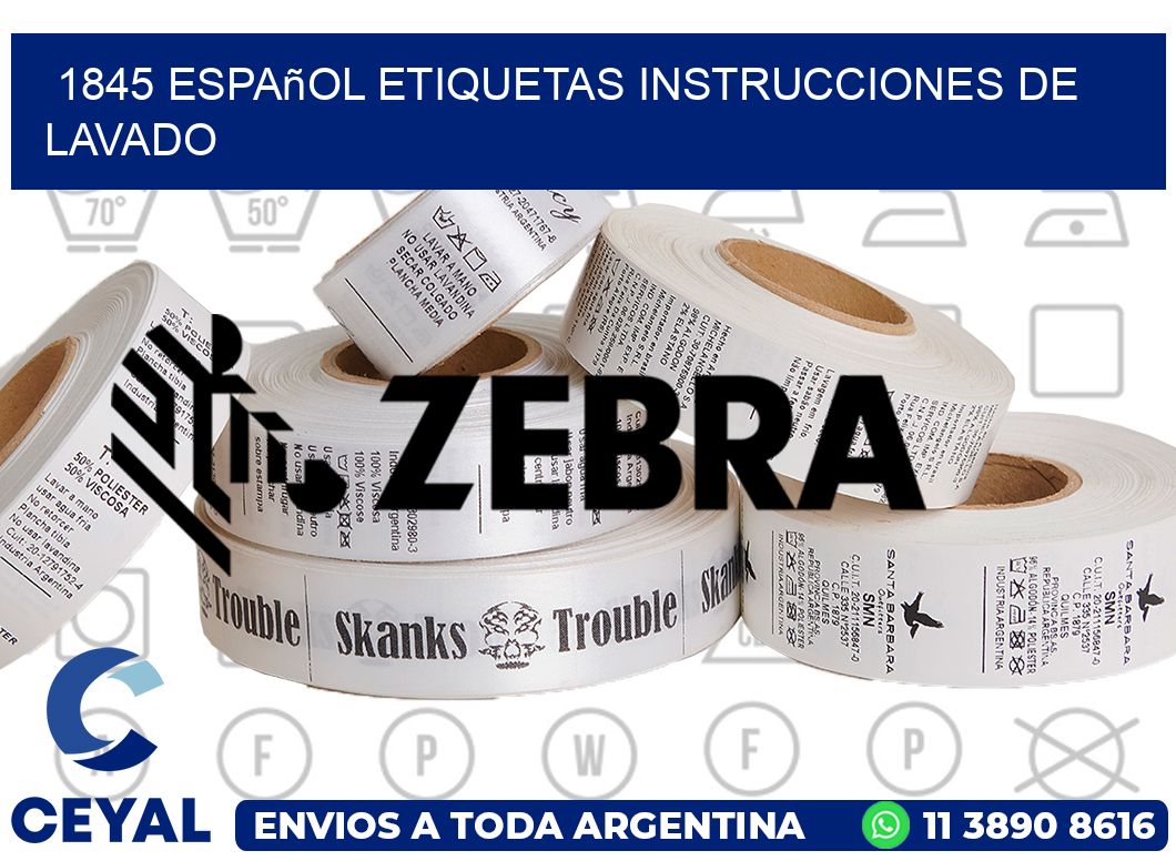 1845 español etiquetas instrucciones de lavado