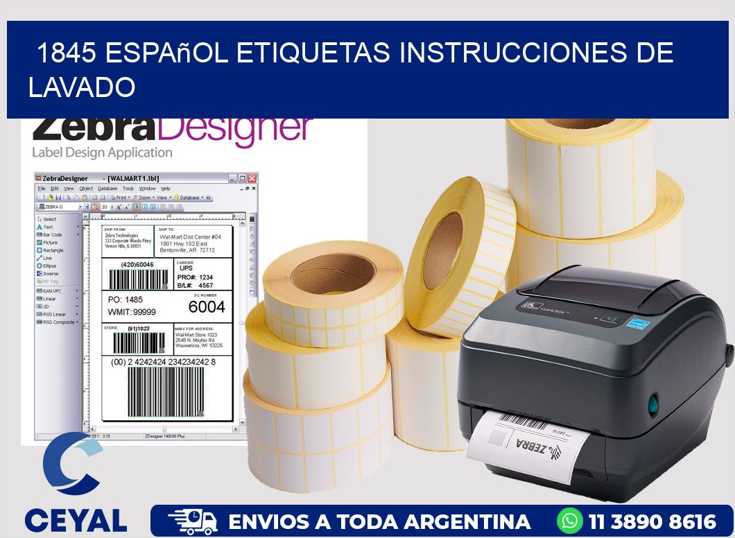 1845 español etiquetas instrucciones de lavado
