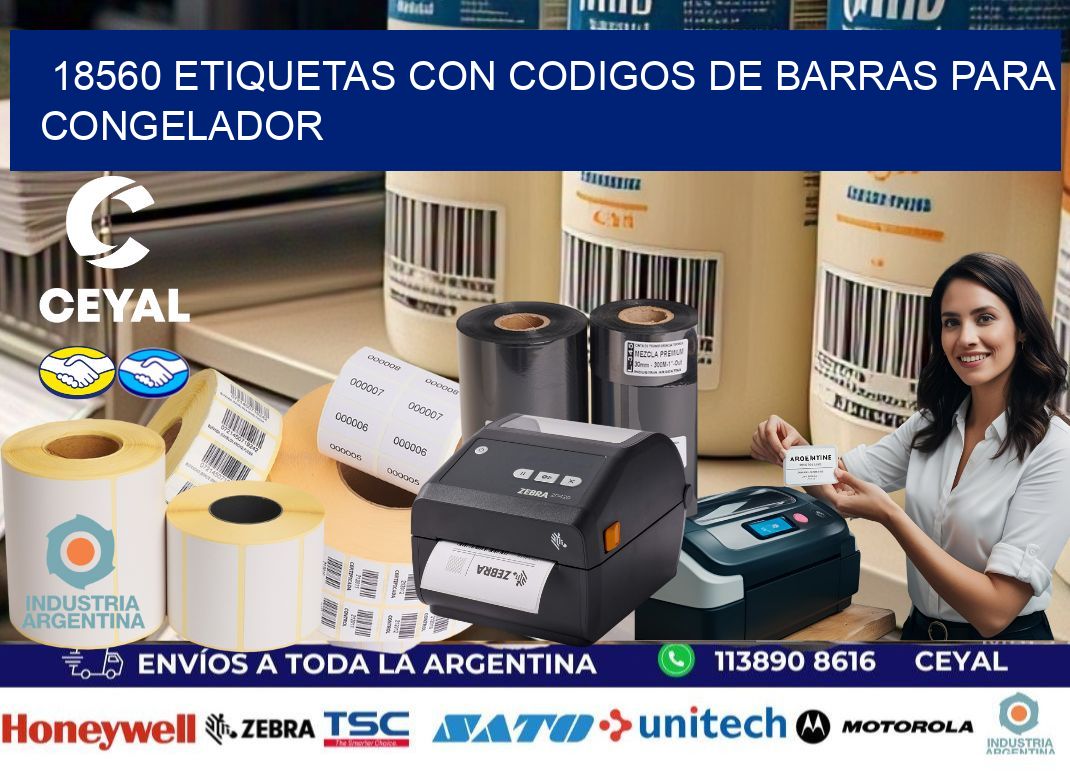 18560 Etiquetas con codigos de barras para congelador