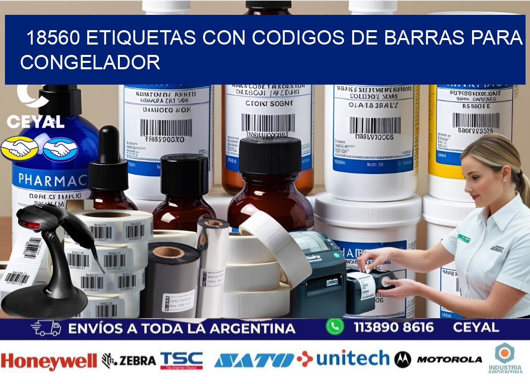 18560 Etiquetas con codigos de barras para congelador