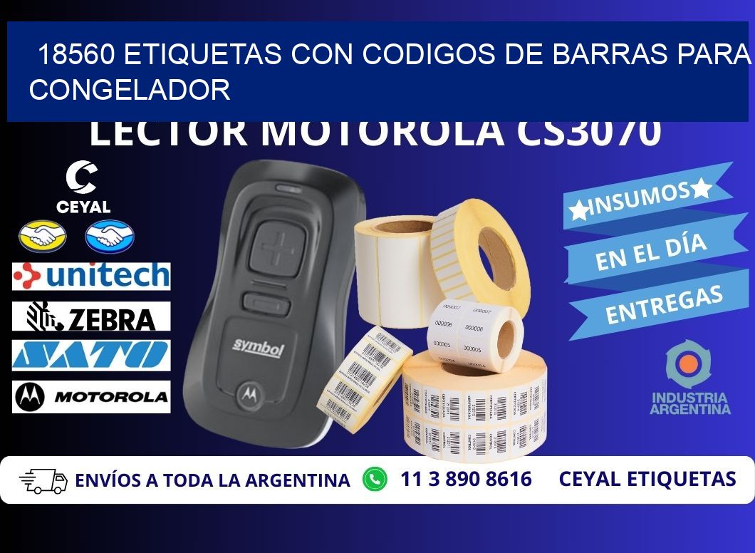 18560 Etiquetas con codigos de barras para congelador