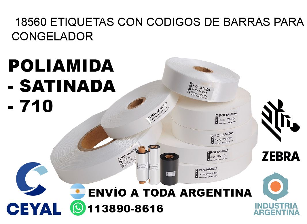 18560 Etiquetas con codigos de barras para congelador