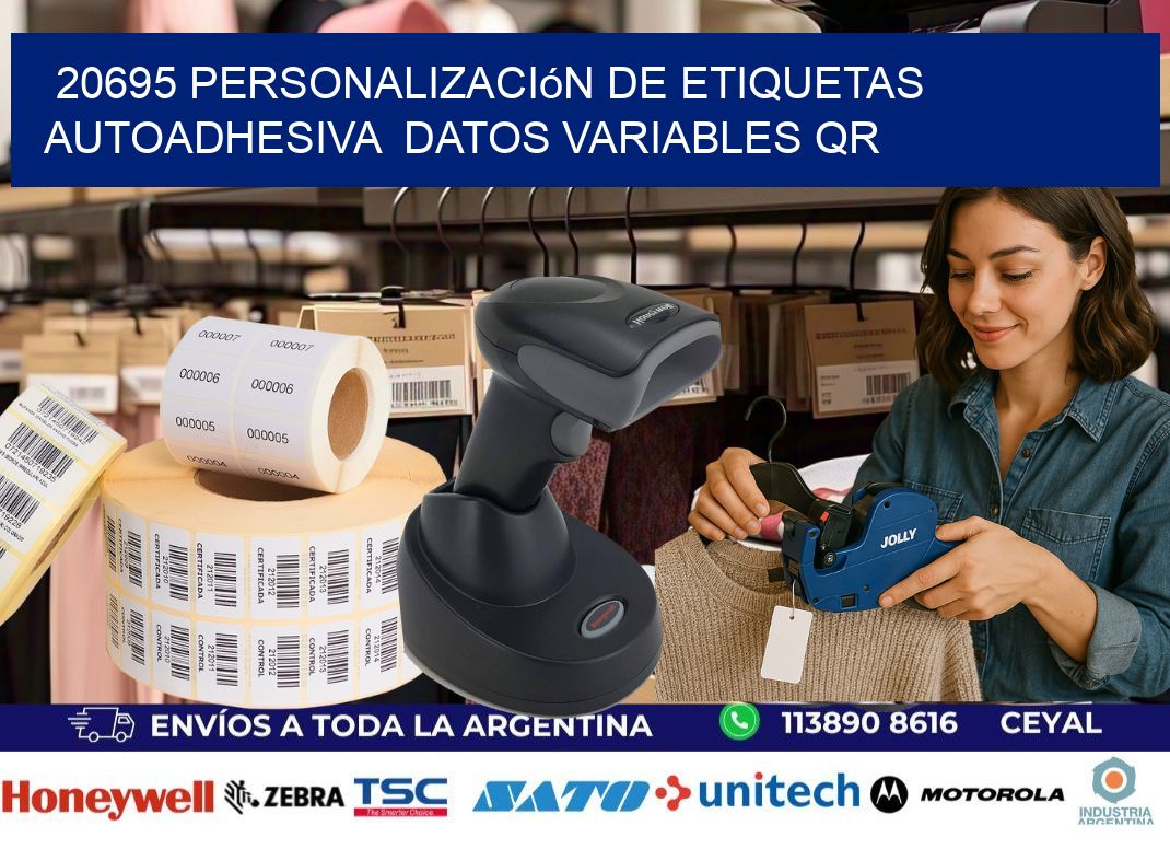 20695 Personalización de etiquetas autoadhesiva  datos variables QR