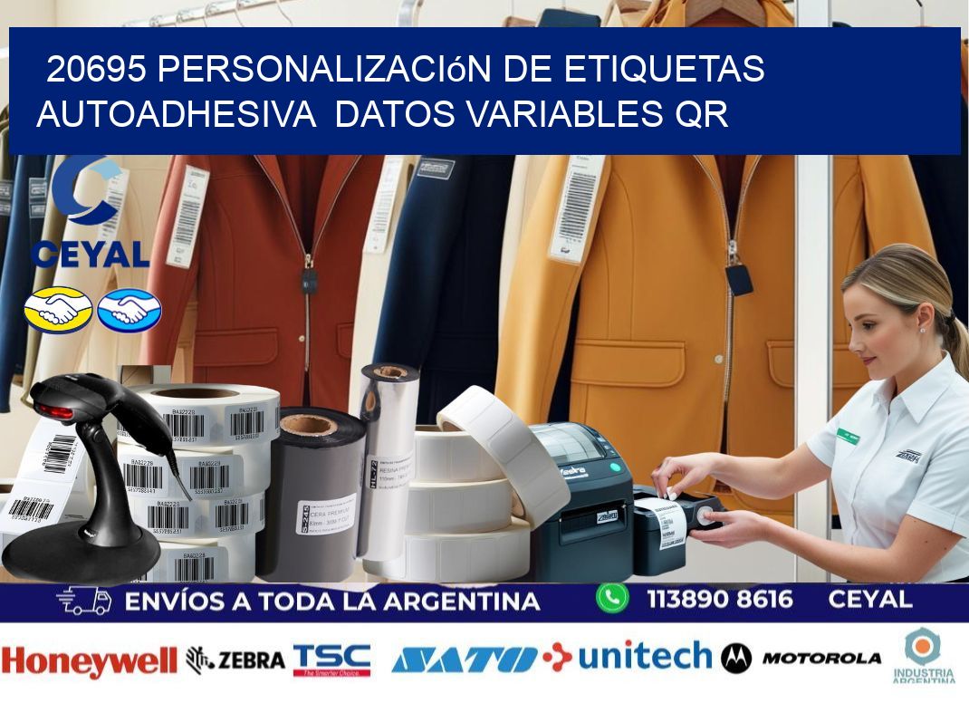 20695 Personalización de etiquetas autoadhesiva  datos variables QR