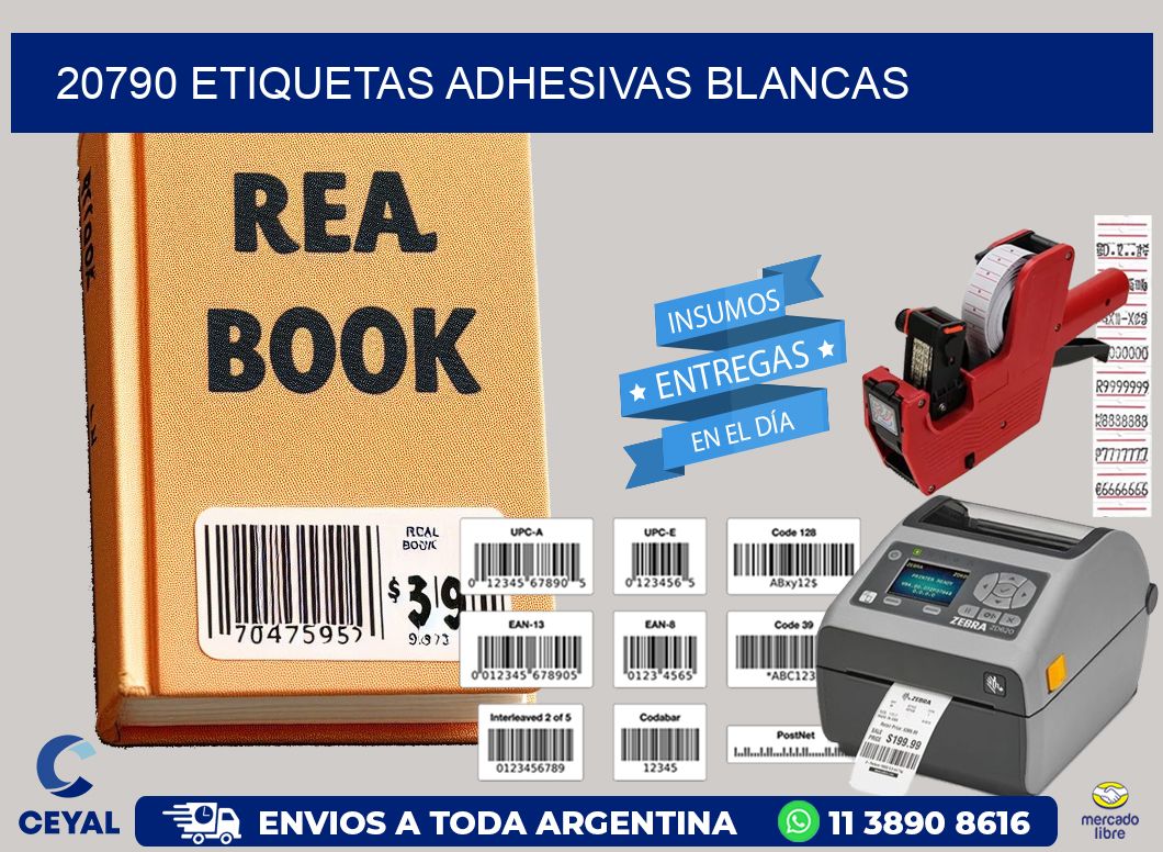 20790 etiquetas adhesivas blancas