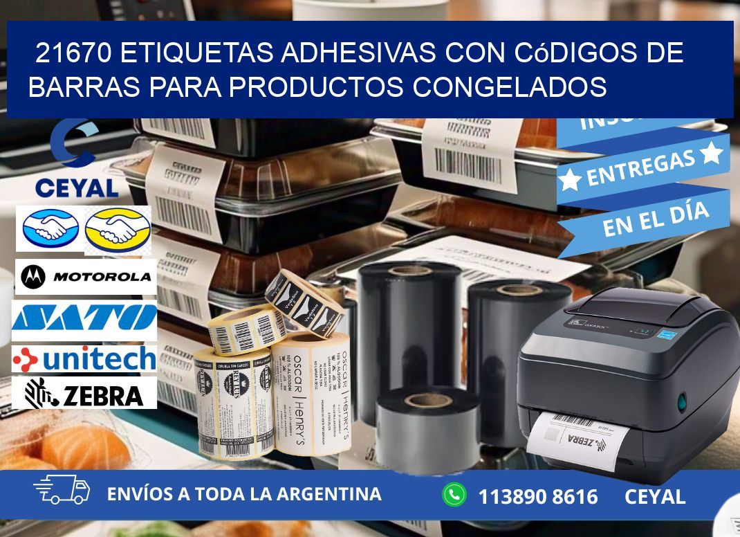 21670 Etiquetas adhesivas con códigos de barras para productos congelados