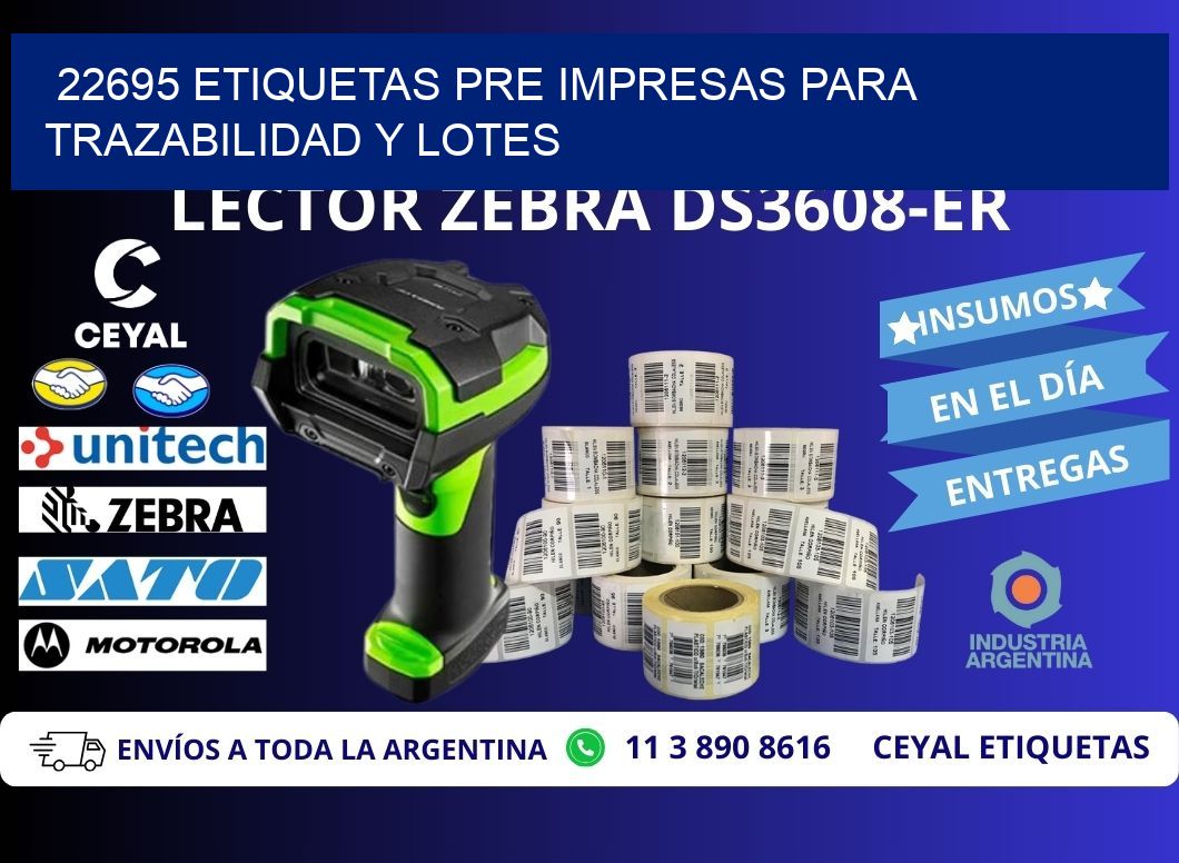 22695 etiquetas pre impresas para trazabilidad y lotes