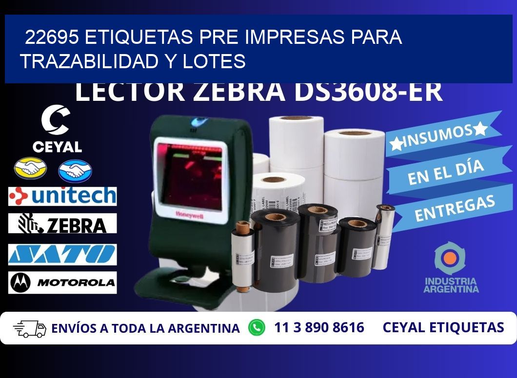 22695 etiquetas pre impresas para trazabilidad y lotes