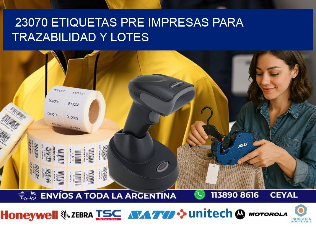 23070 etiquetas pre impresas para trazabilidad y lotes