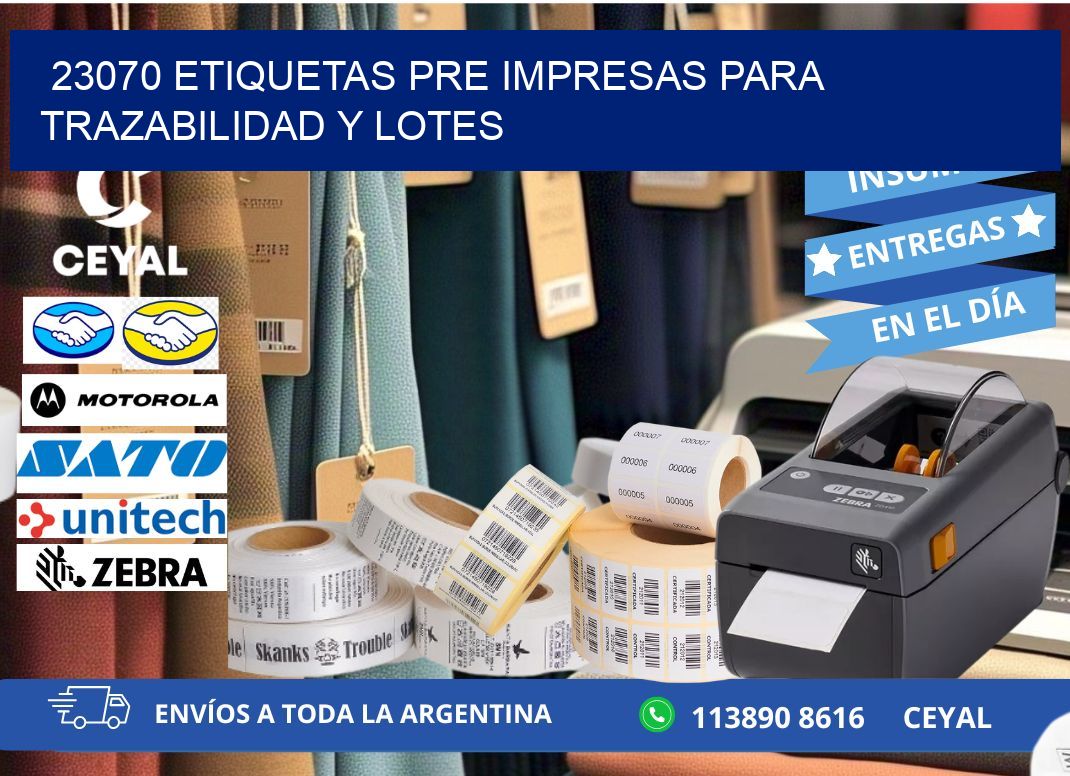 23070 etiquetas pre impresas para trazabilidad y lotes
