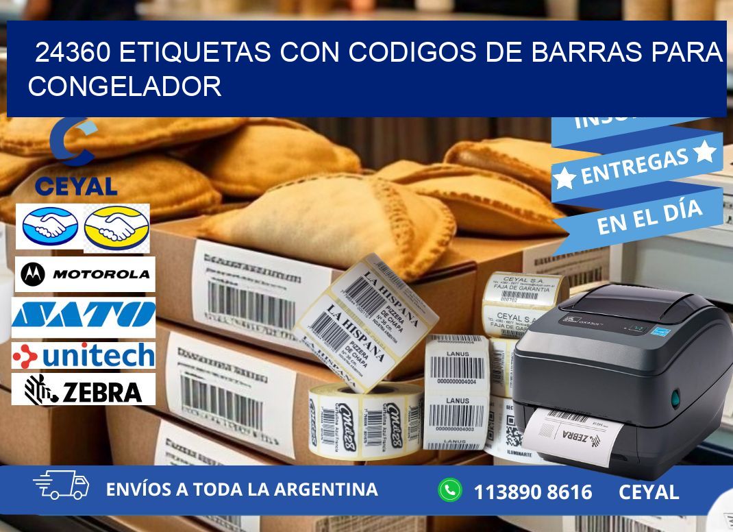 24360 Etiquetas con codigos de barras para congelador
