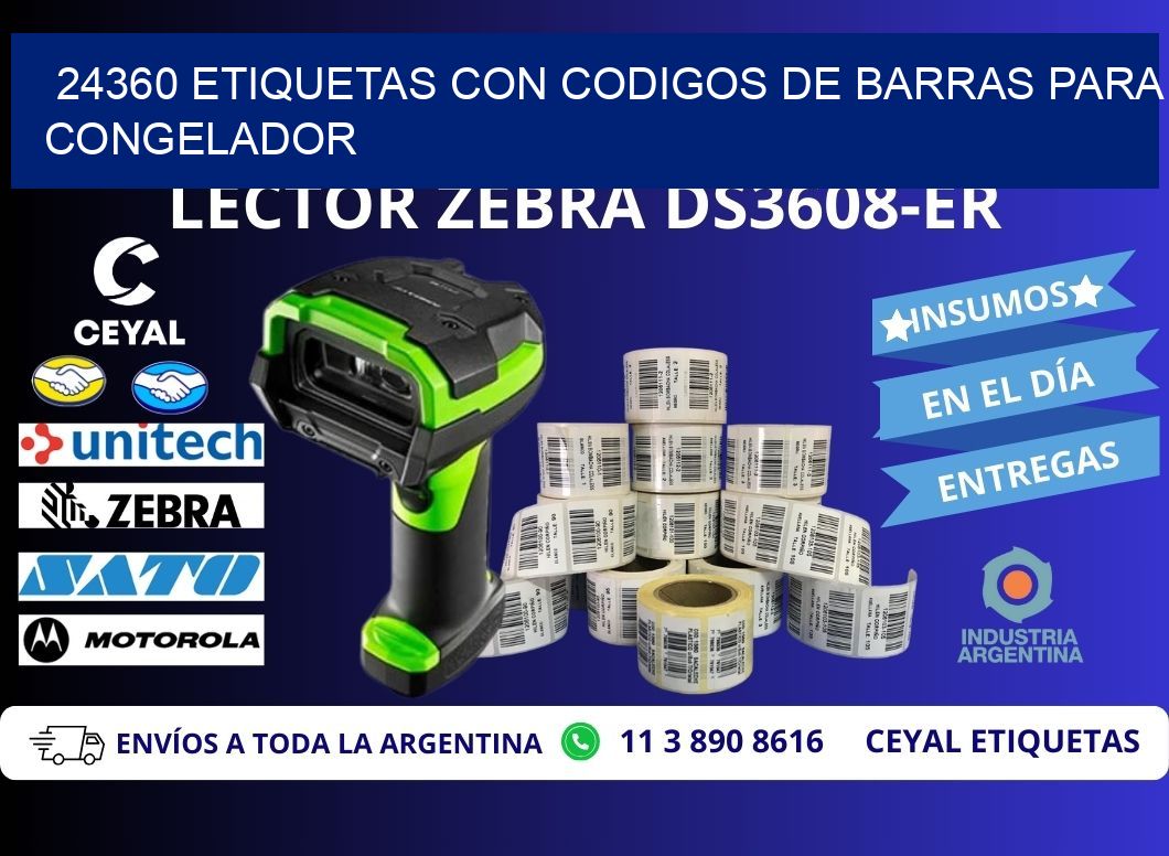 24360 Etiquetas con codigos de barras para congelador