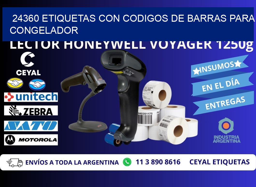 24360 Etiquetas con codigos de barras para congelador