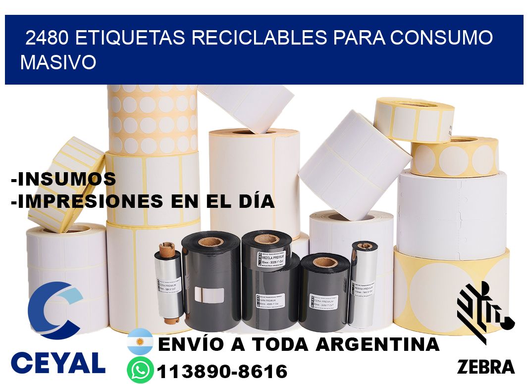 2480 Etiquetas reciclables para consumo masivo