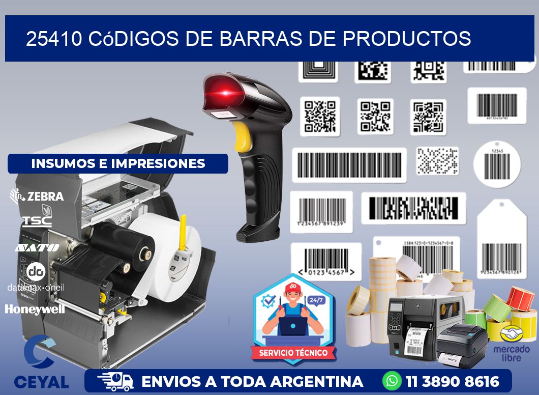 25410 Códigos de barras de productos