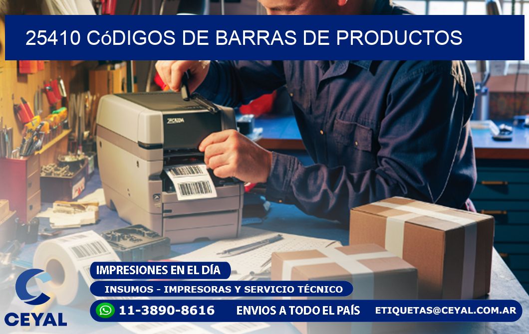 25410 Códigos de barras de productos