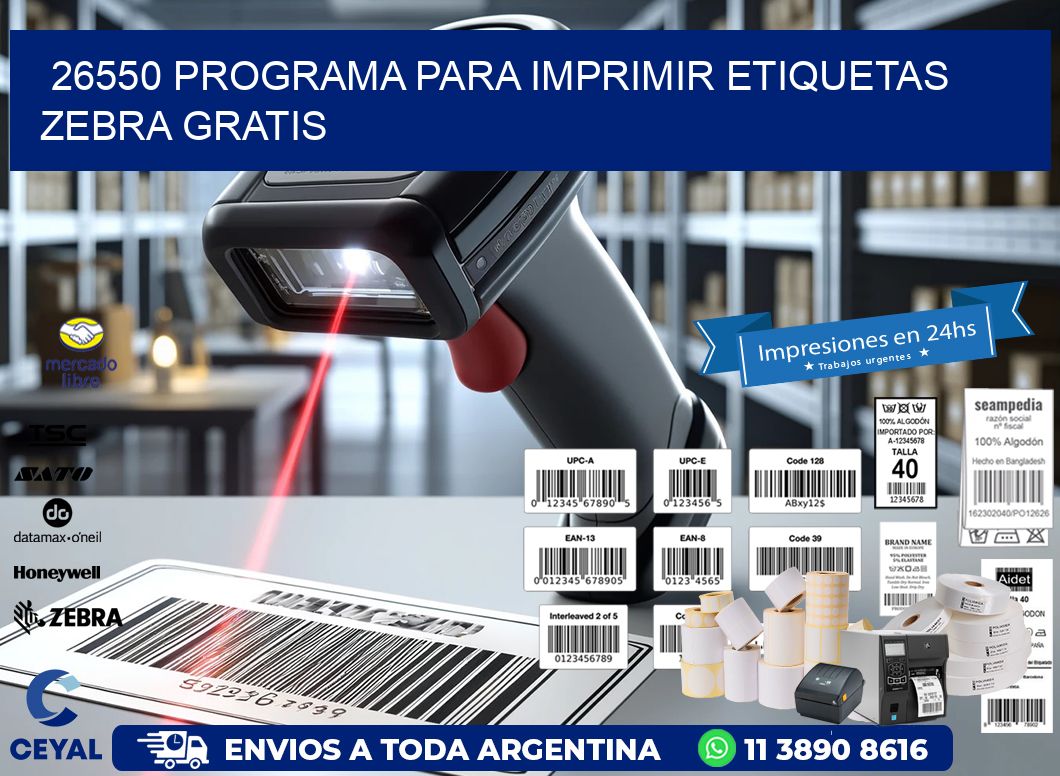 26550 Programa para imprimir etiquetas Zebra gratis