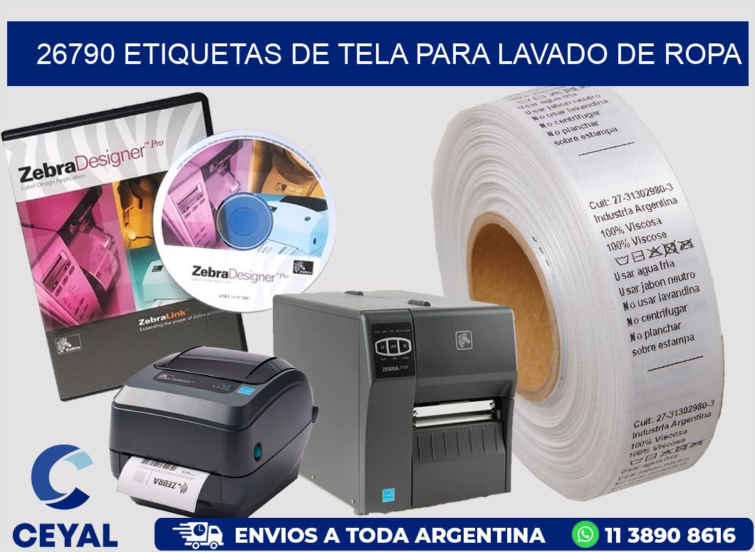 26790 Etiquetas de tela para lavado de ropa