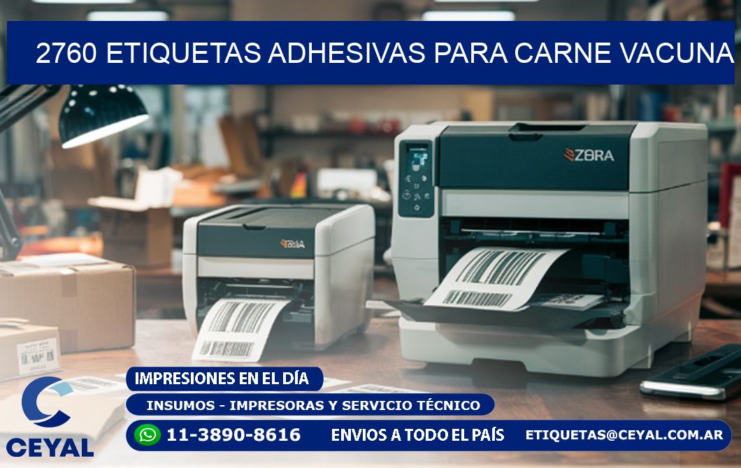 2760 etiquetas adhesivas para carne vacuna