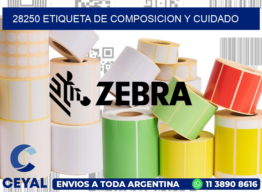 28250 etiqueta de composicion y cuidado