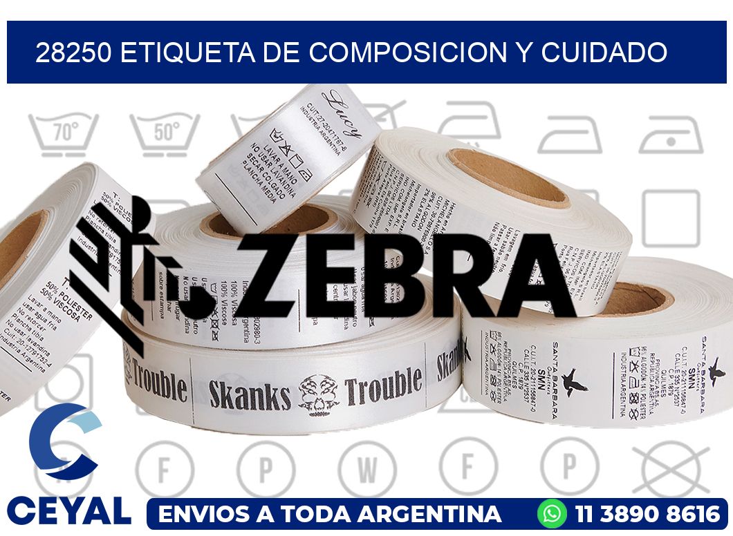 28250 etiqueta de composicion y cuidado