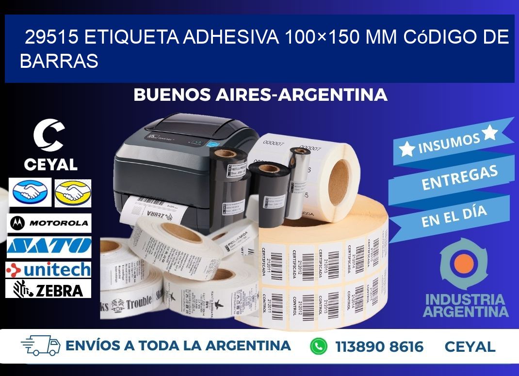 29515 etiqueta adhesiva 100×150 mm código de barras
