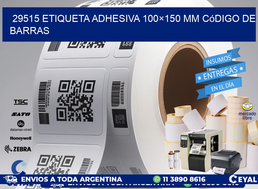 29515 etiqueta adhesiva 100×150 mm código de barras