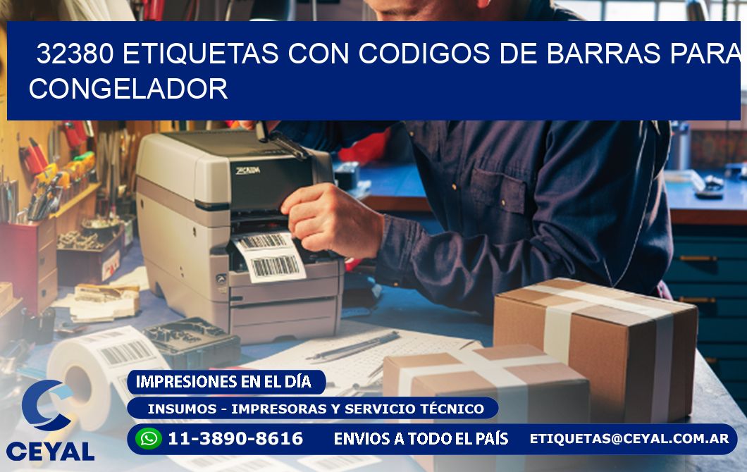 32380 Etiquetas con codigos de barras para congelador