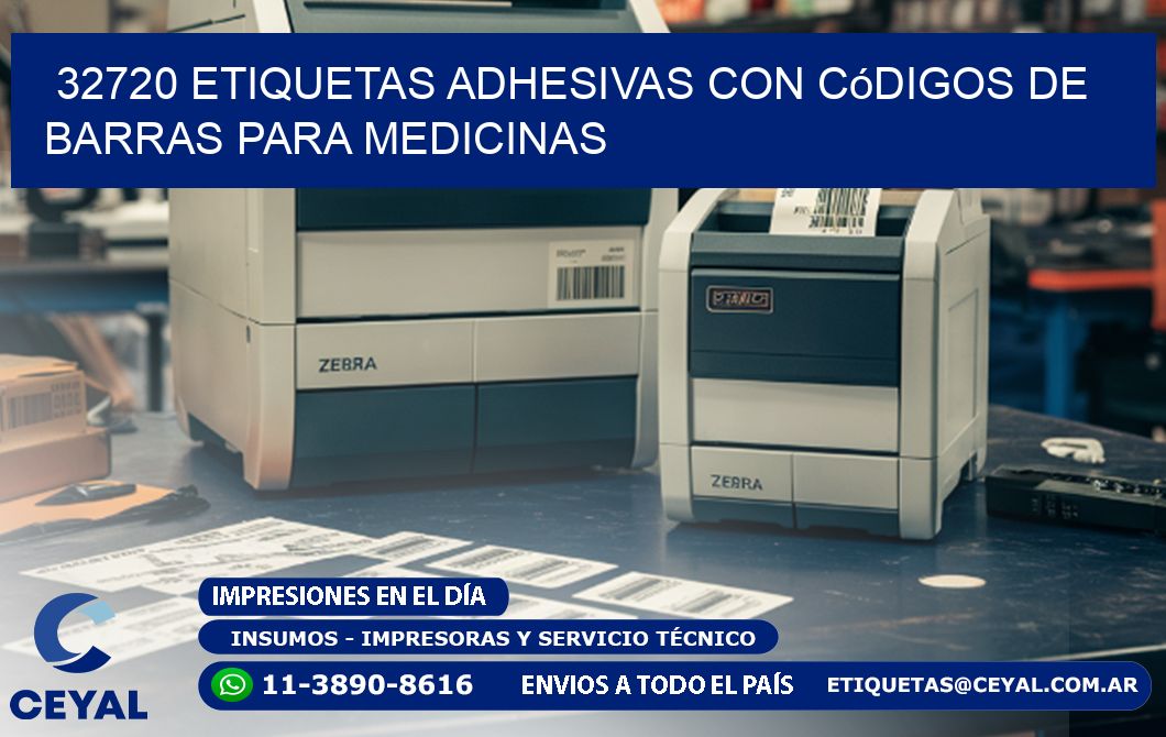 32720 etiquetas adhesivas con códigos de barras para medicinas