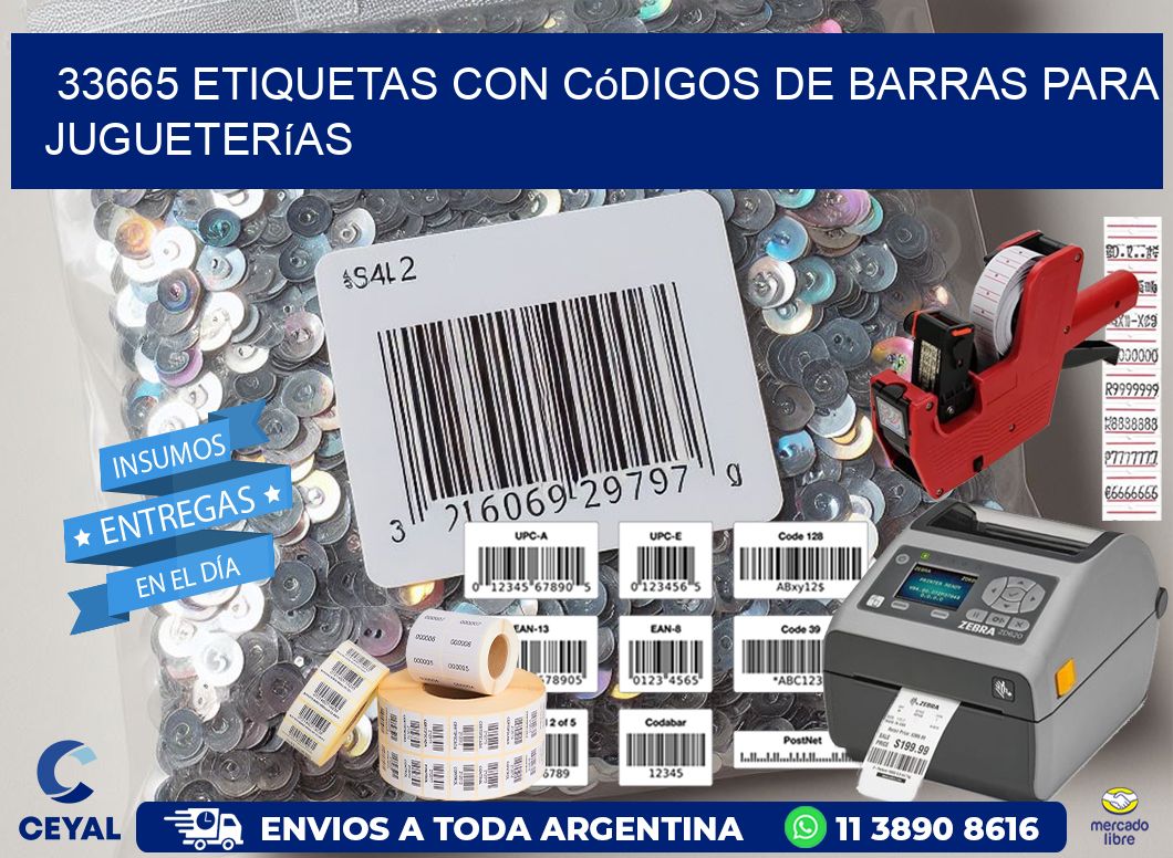 33665 etiquetas con códigos de barras para jugueterías