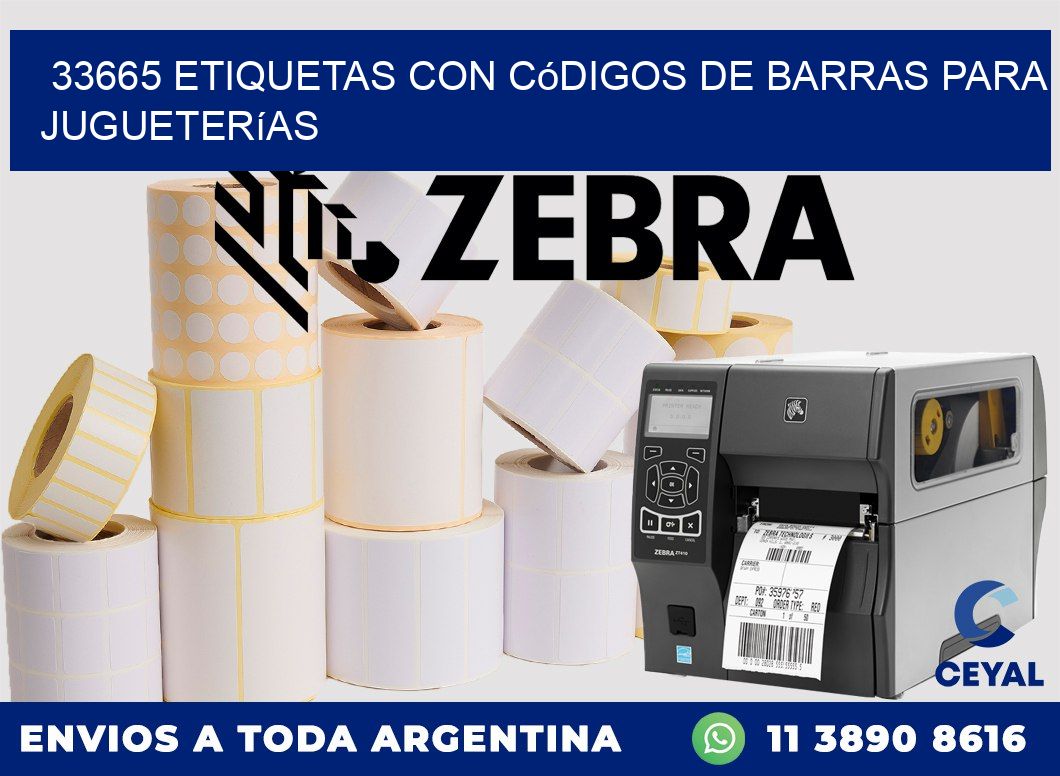 33665 etiquetas con códigos de barras para jugueterías