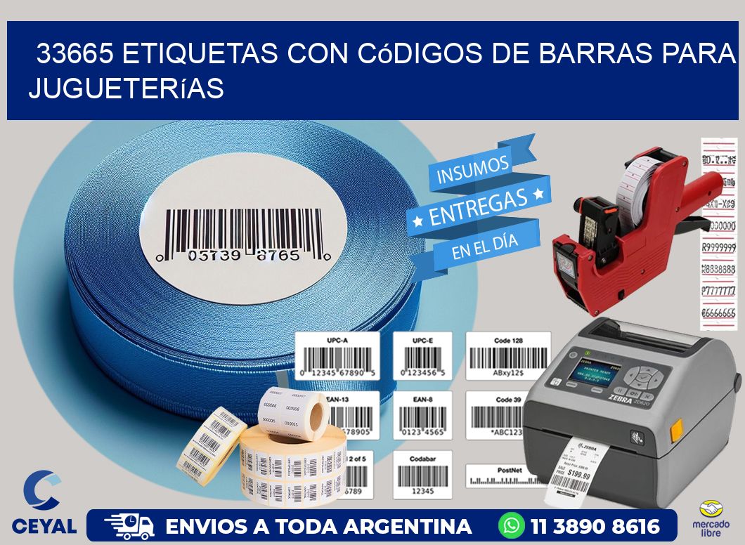 33665 etiquetas con códigos de barras para jugueterías