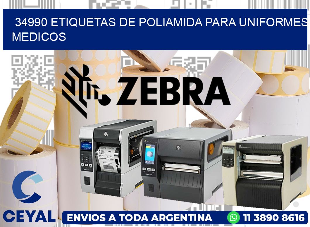 34990 Etiquetas de poliamida para uniformes medicos