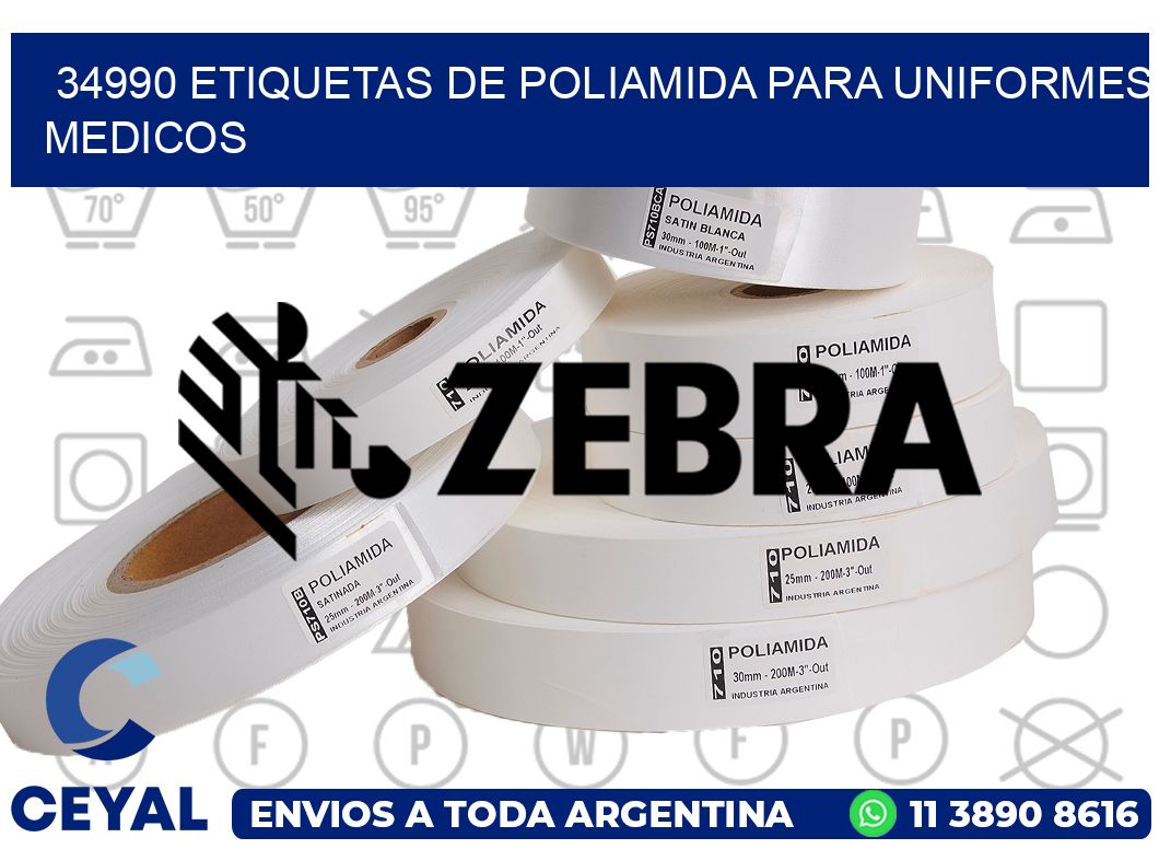 34990 Etiquetas de poliamida para uniformes medicos