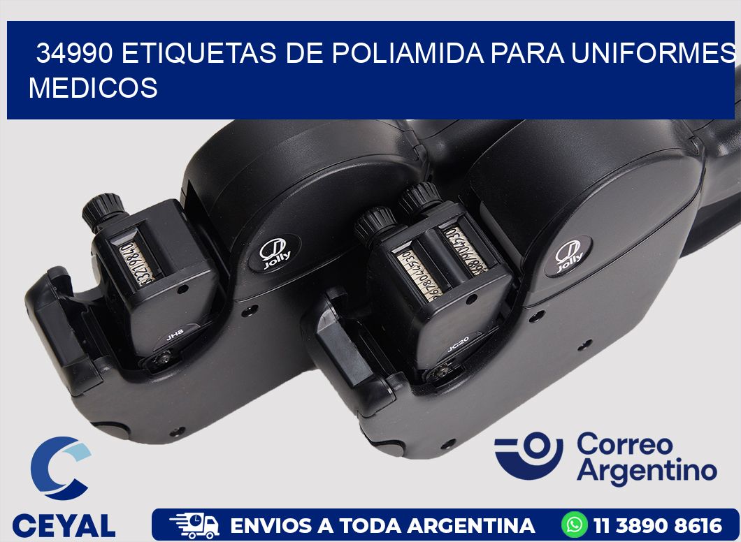 34990 Etiquetas de poliamida para uniformes medicos