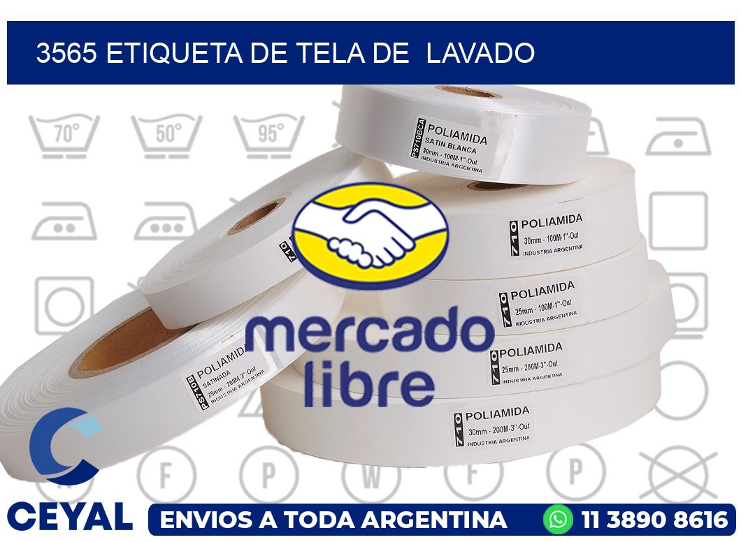 3565 etiqueta de tela de lavado