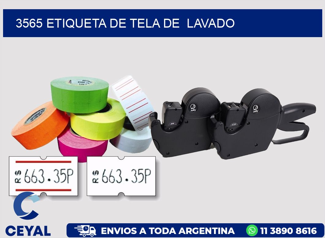 3565 etiqueta de tela de lavado