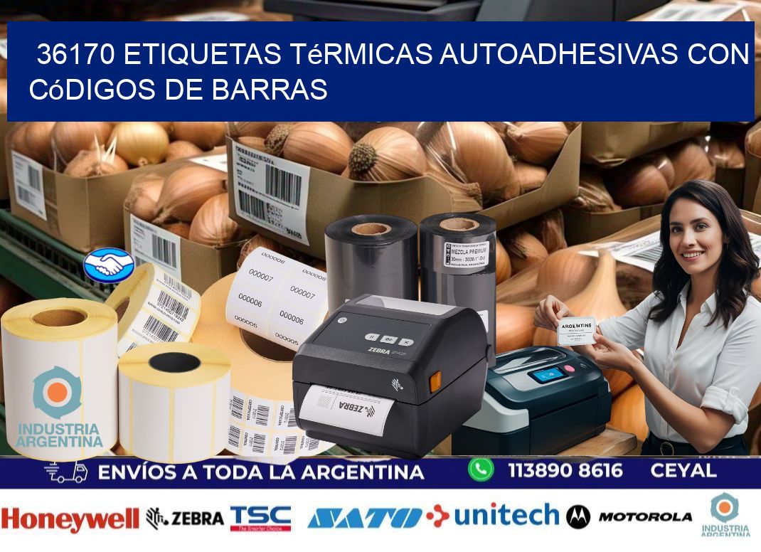 36170 Etiquetas térmicas autoadhesivas con códigos de barras