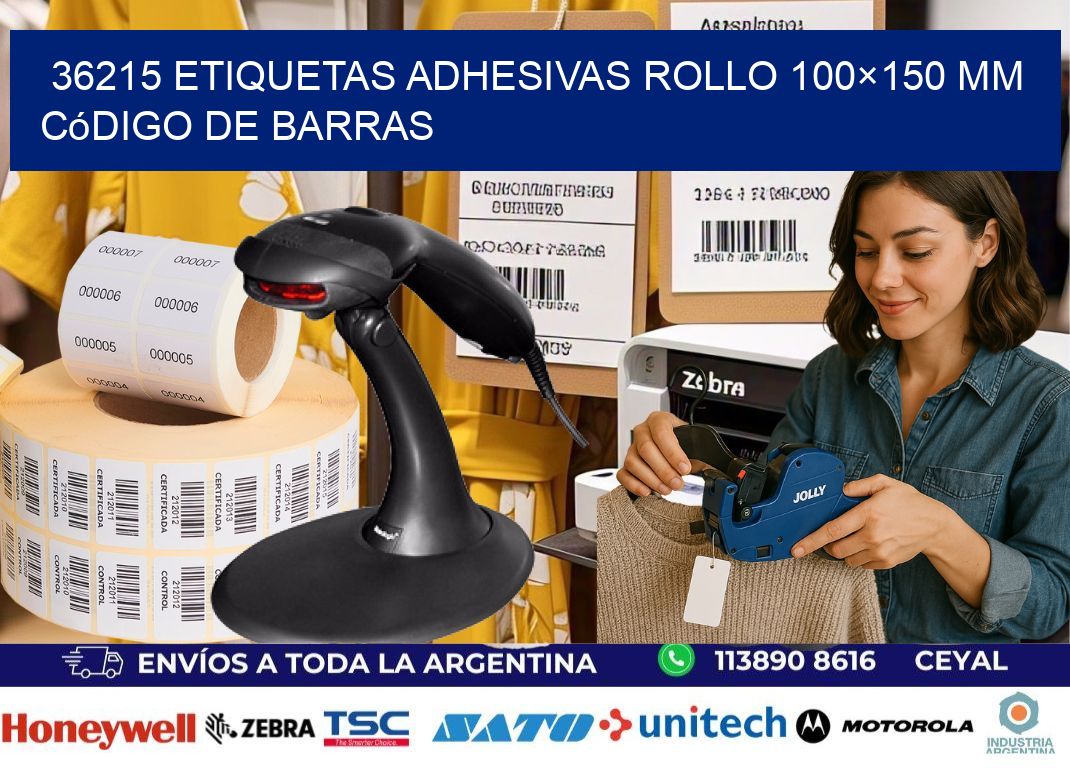 36215 etiquetas adhesivas rollo 100×150 mm código de barras