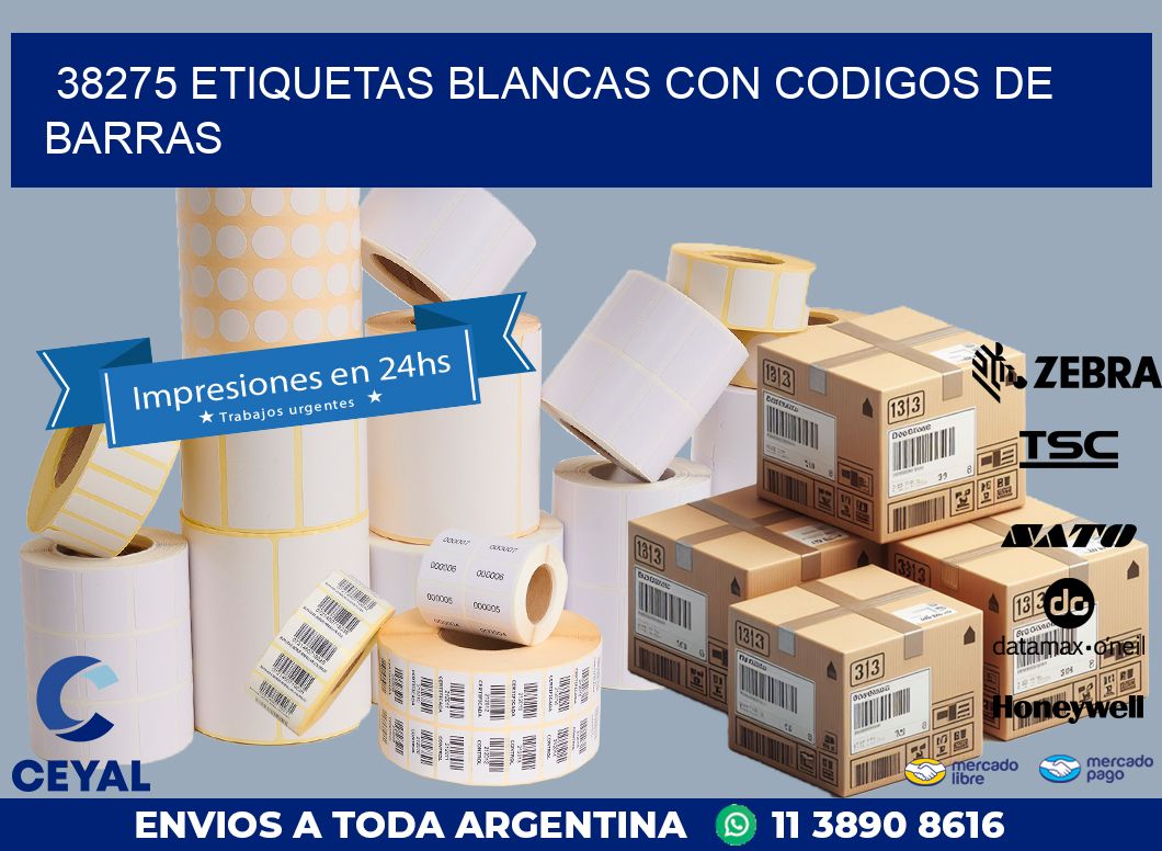 38275 etiquetas blancas con codigos de barras